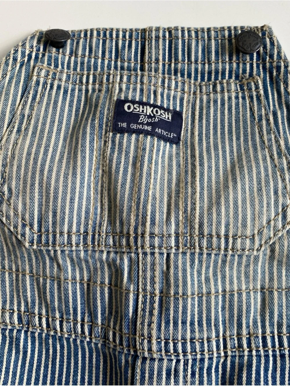 OshKosh B'gosh Blue and White Striped Toddler Overalls